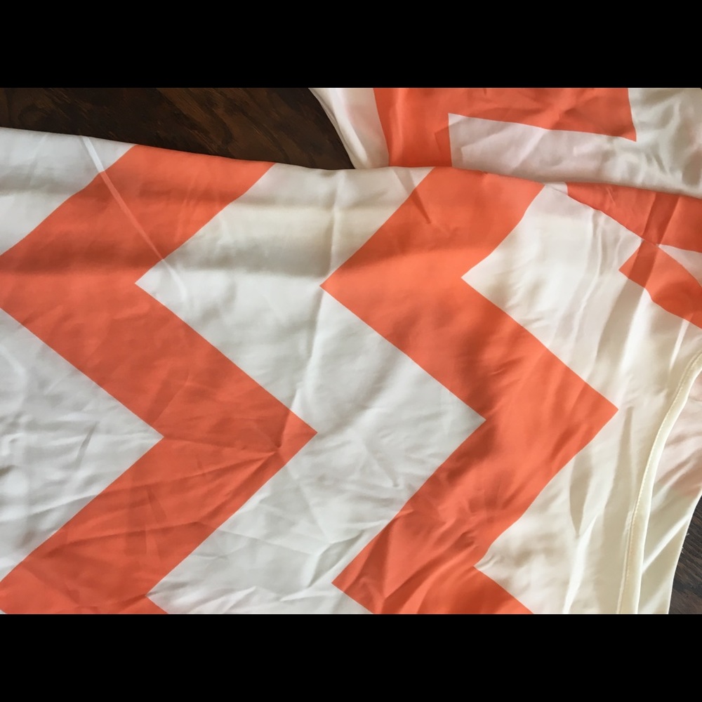 Coral chevron one shoulder dress